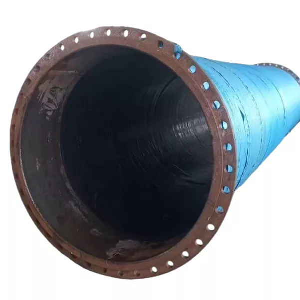 Met stof versterkte rubberen flensslang met grote diameter